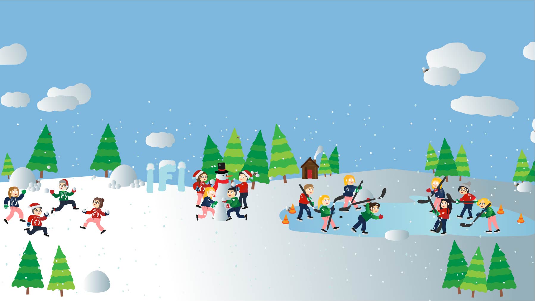 happy holidays and happy new year full illustration.